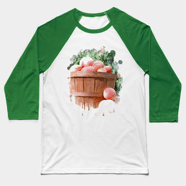 Fruit in the basket watercolor Baseball T-Shirt by Mulyadi Walet